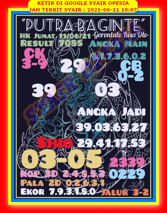 Syair Opesia Hk Minggu 6 Juni 2021 Syair Merdu Hari Ini