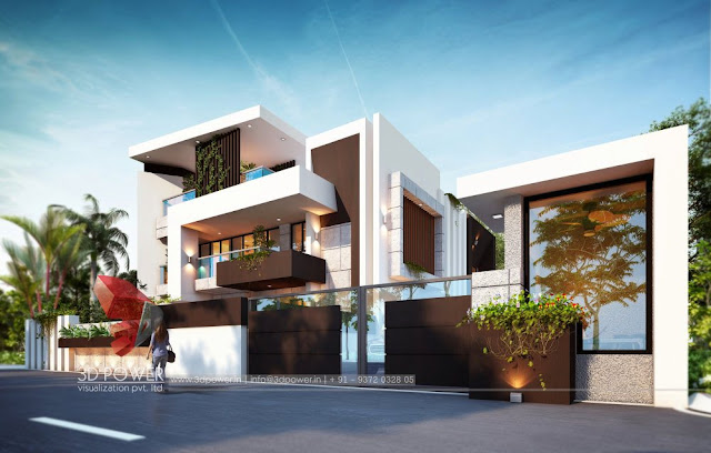 Outstanding Villa Elevation & 3D Front Elevation for modern home