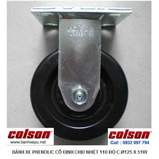 Bánh xe nhựa Phenolic chịu nhiệt lò hấp Colson Mỹ 5 inch | 4-5108-339 www.banhxepu.net