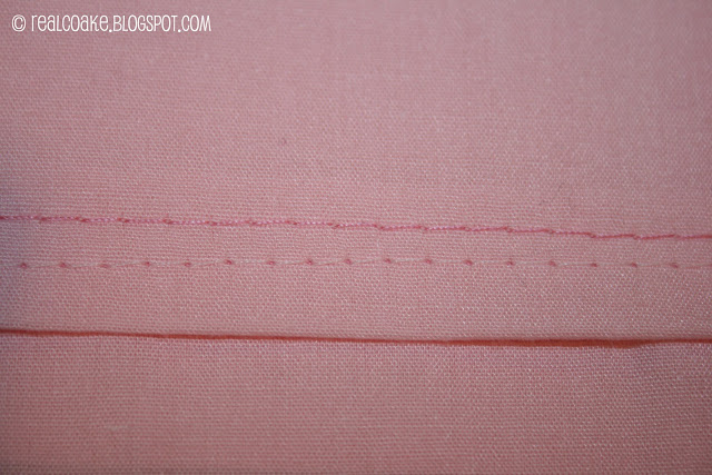 double line of stitching for band at top of pillowcase