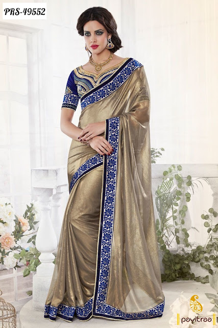 Buy blue georgette casual saree online below rupees 1000 at pavitraa.in