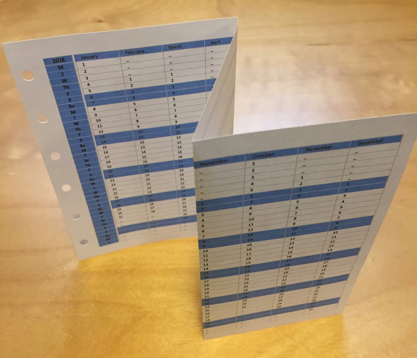 Philofaxy Pocket Year Planner Vertical Format