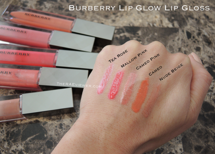 the raeviewer - a premier blog for skin care and cosmetics from an  esthetician's point of view: Burberry Lip Glow Natural Lip Glosses Review,  Photos, Swatches -- Tea Rose, Mallow Pink, Cameo
