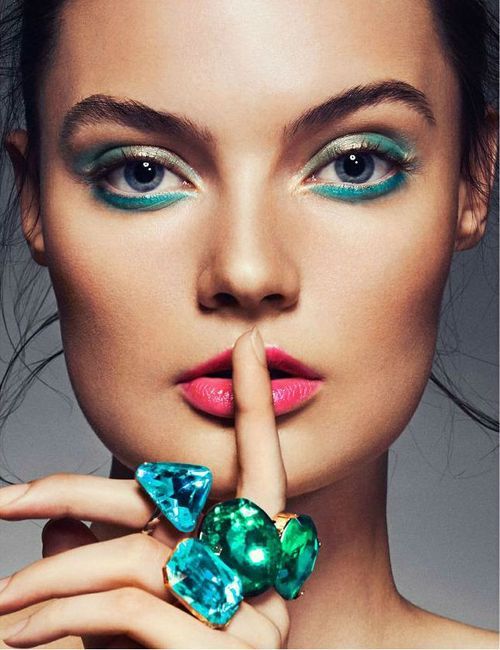 Beautiful turquoise make up and rings. | Just a Pretty Makeup