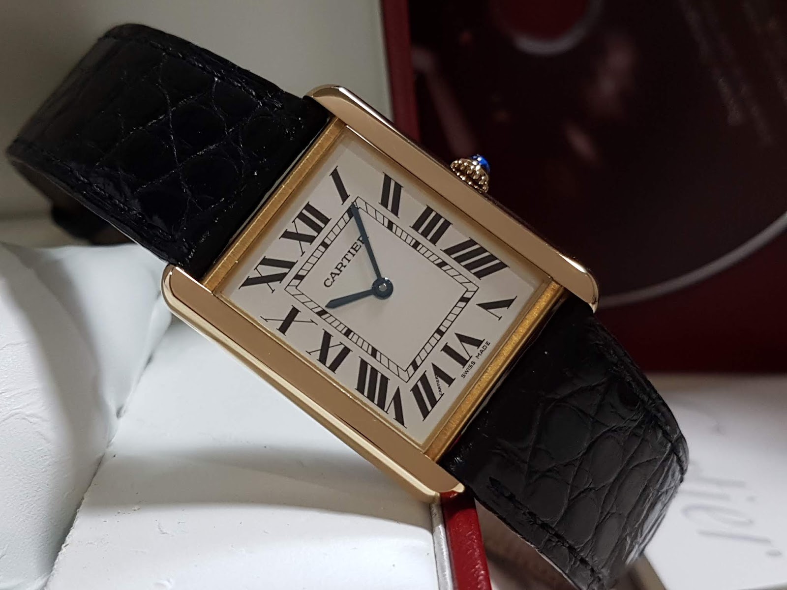 cartier tank solo large gold