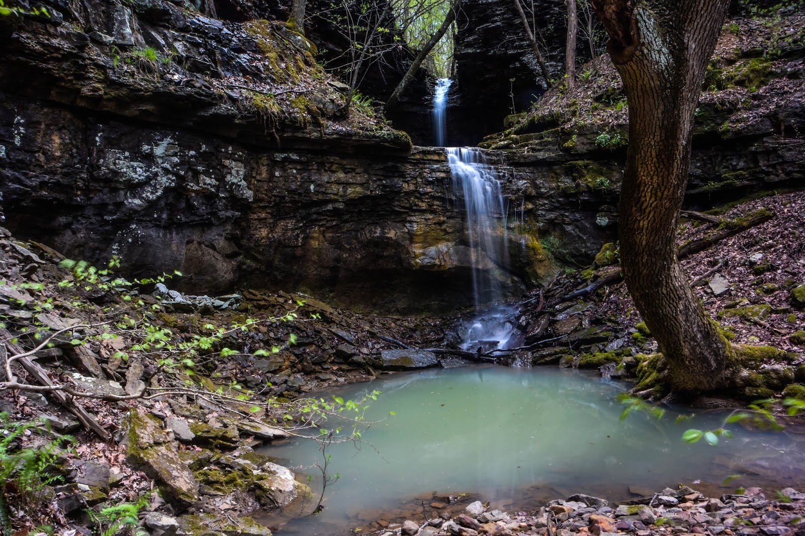 Rick's Hiking Blog Hurricane Creek Waterfalls, Blue Hole SIA, Arkansas