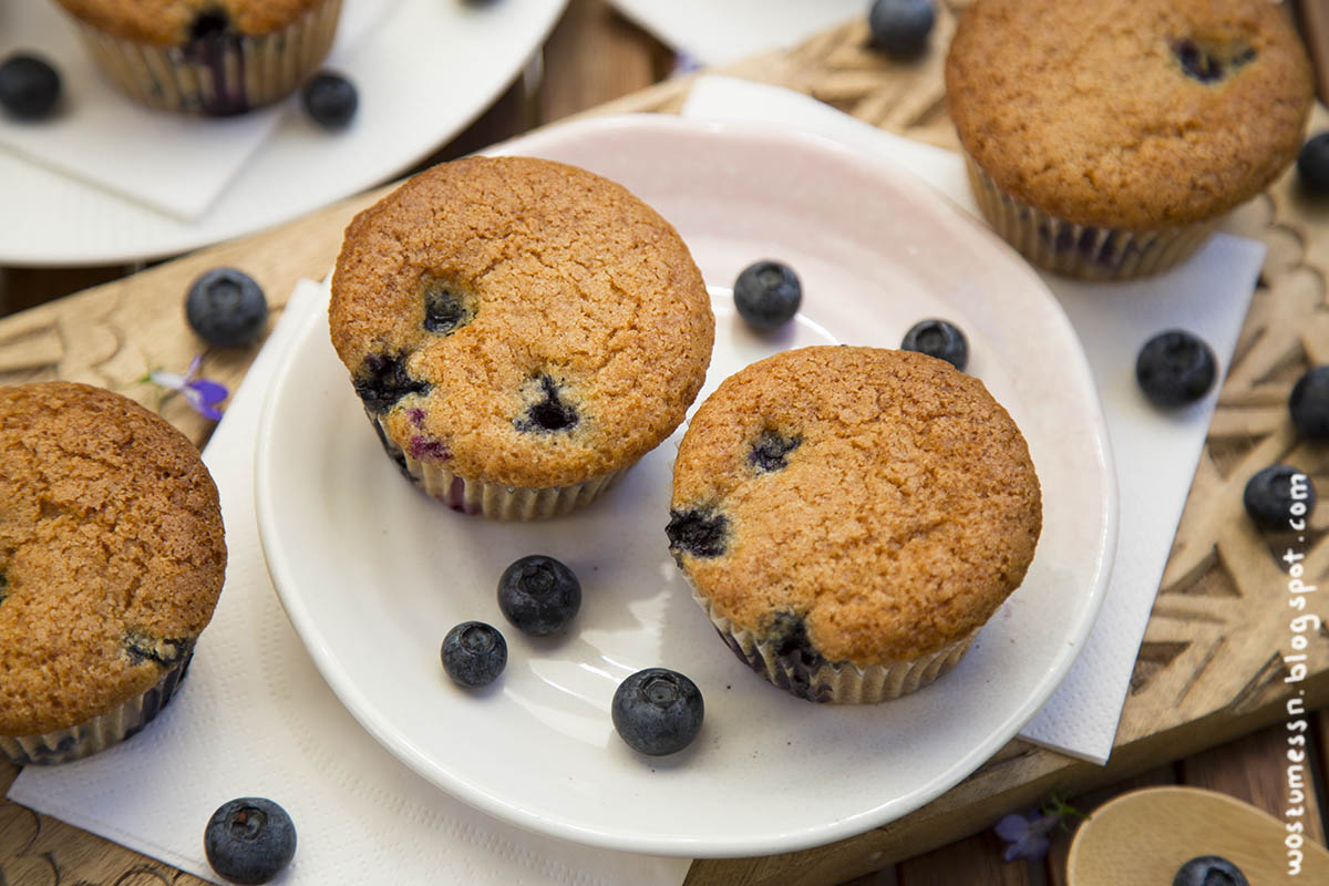 Wos zum Essn: Suuuperfluffige Blaubeer-Muffins [vegan]