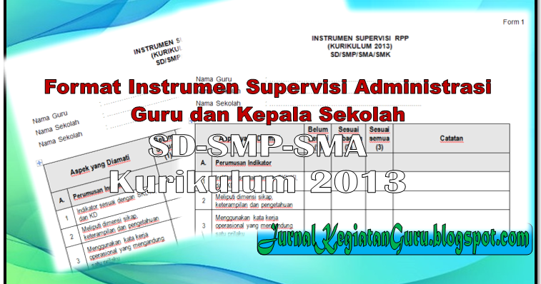 Instrumen Supervisi Administrasi guru dan kepala sekolah