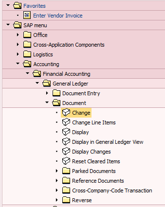 Display TCode in SAP menu path