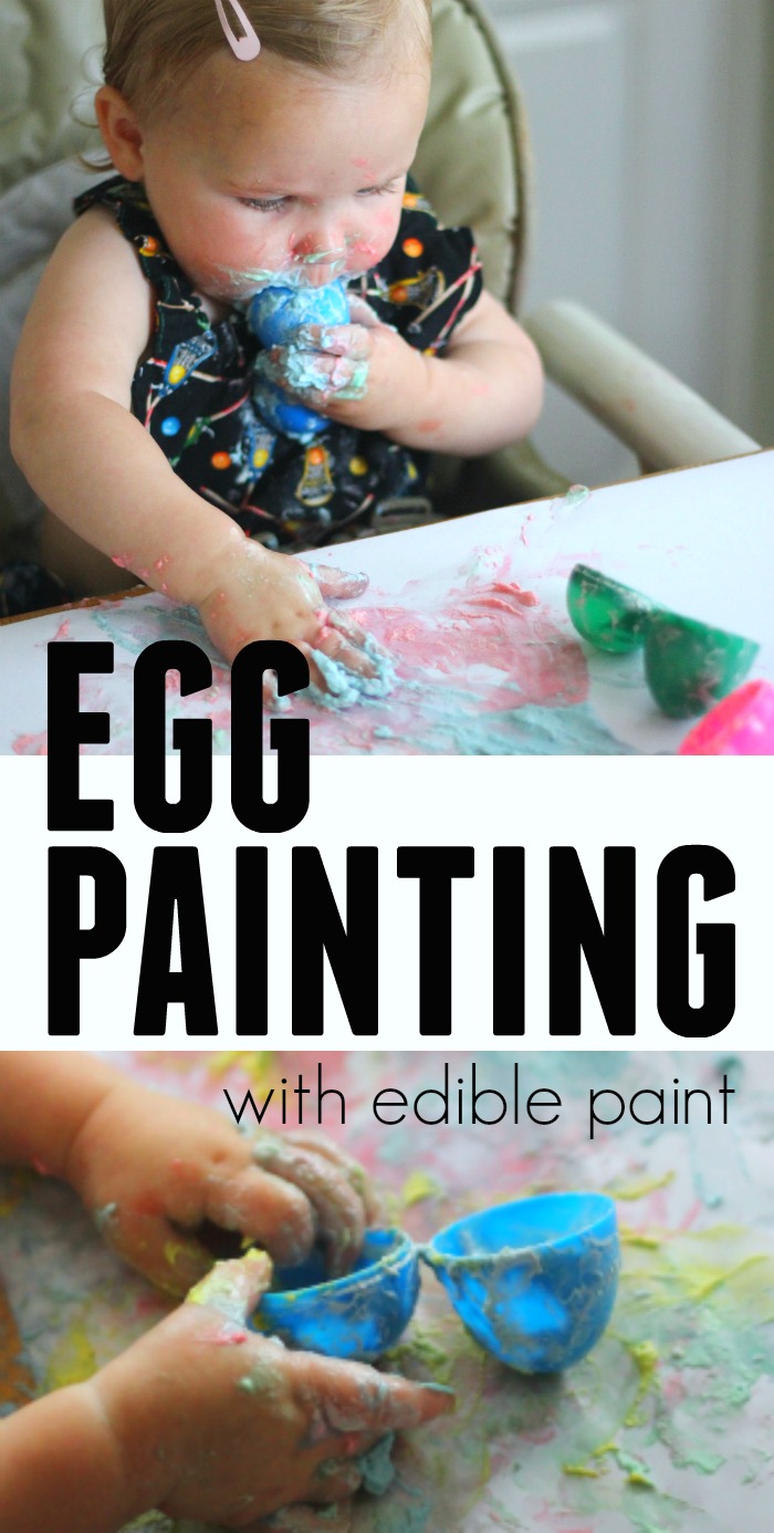 Toddler Approved! Crack Egg Painting for Toddlers with Edible Paint