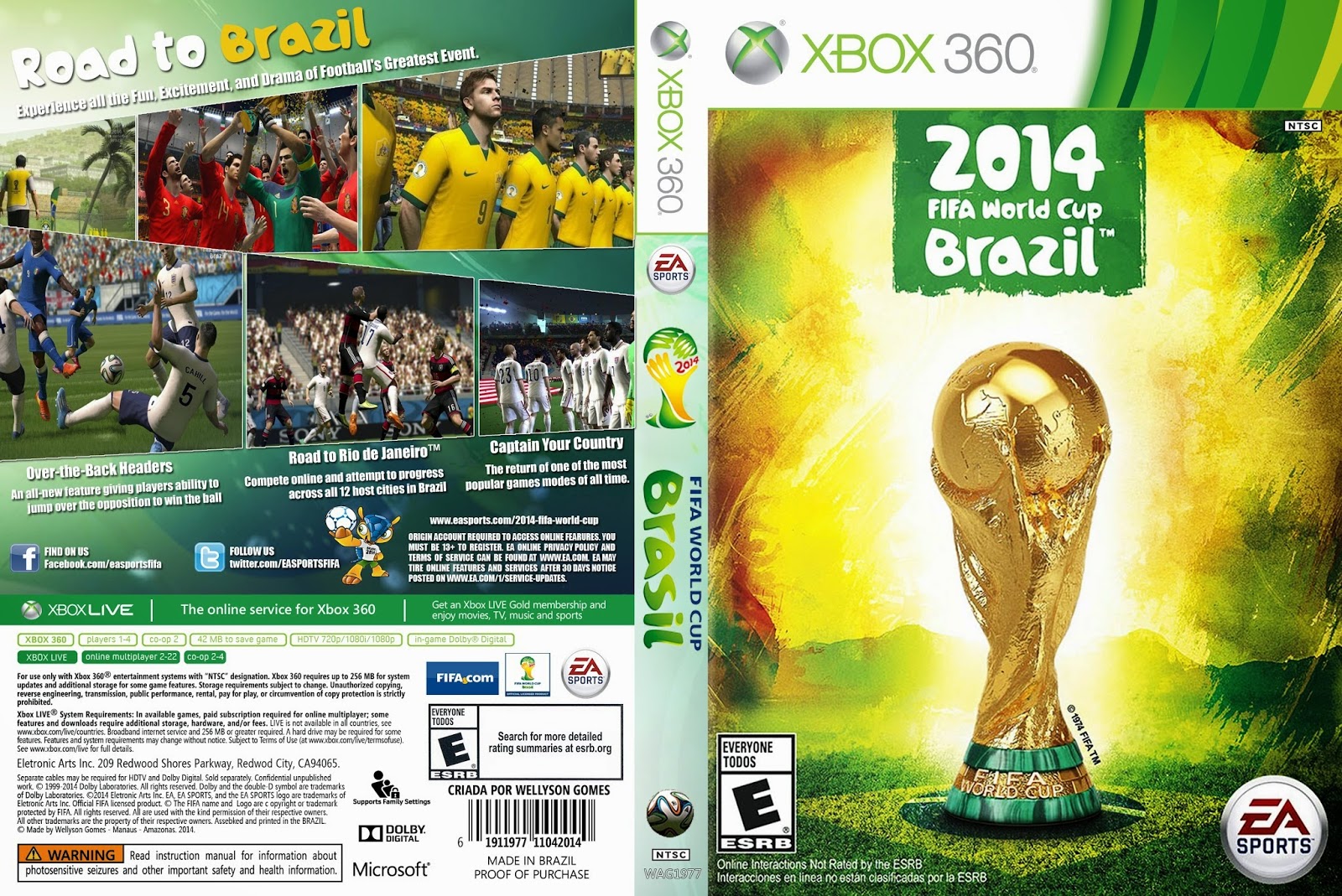 2014 FIFA World Cup Brazil Xbox 360 Ultra Capas