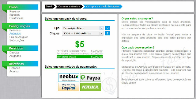 anunciar visualizações neobux dinheiro banner ganha ganhar