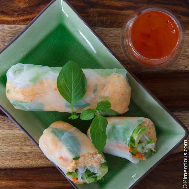 Spicy crab springrolls