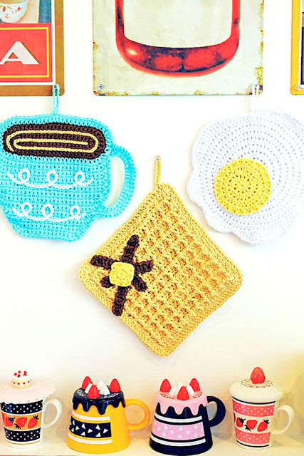 Breakfast Dishcloths crochet pattern