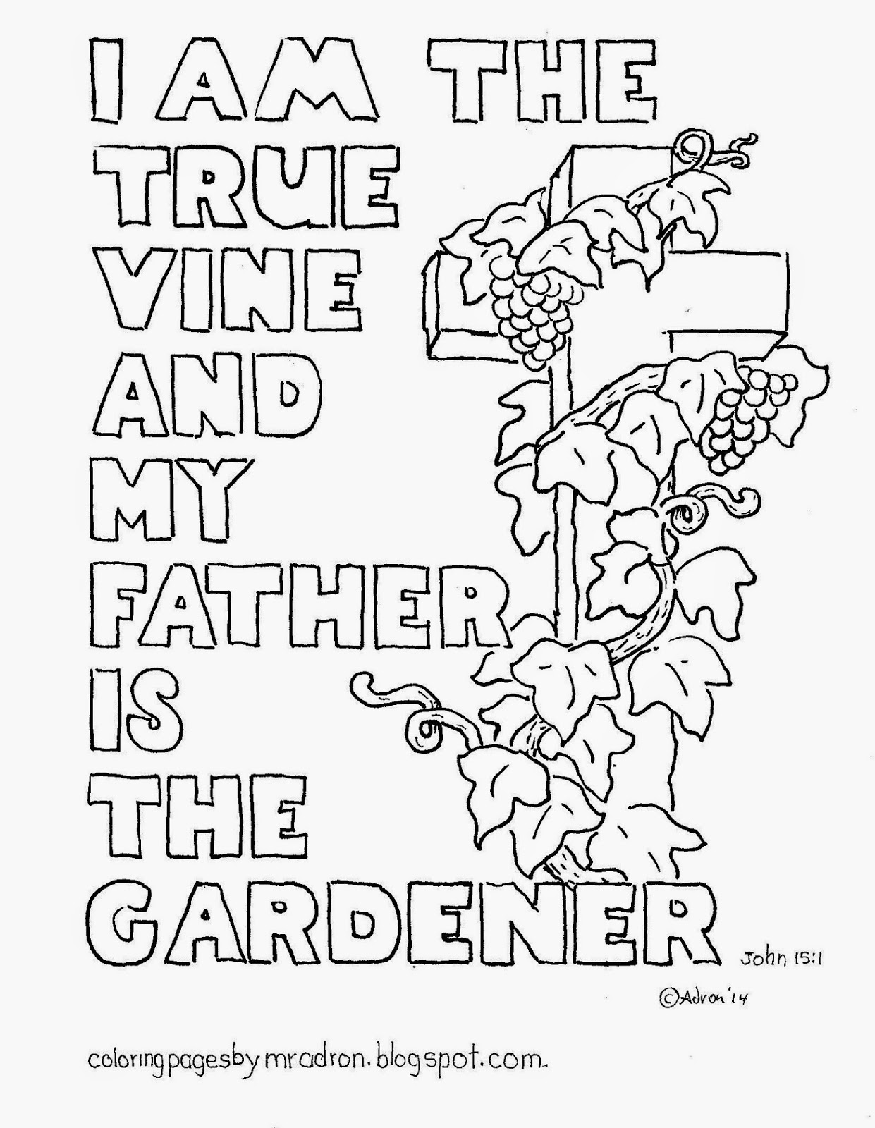 i am the vine coloring pages - photo #1