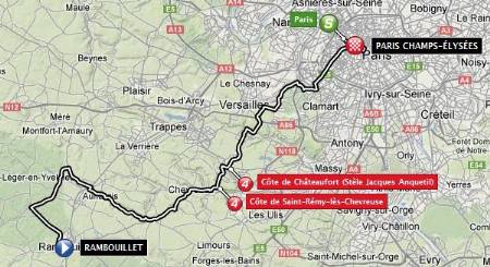 Mapa 20ª etapa Tour de Francia 2012