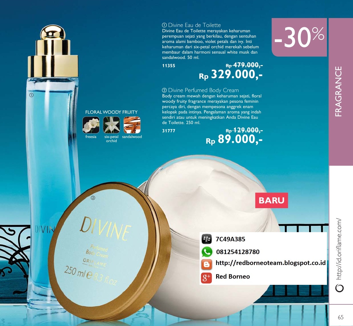 Redborneo Oriflame Divine Perfumed Body Cream