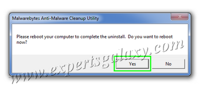 Cleanup Utility Reboot Confirmation