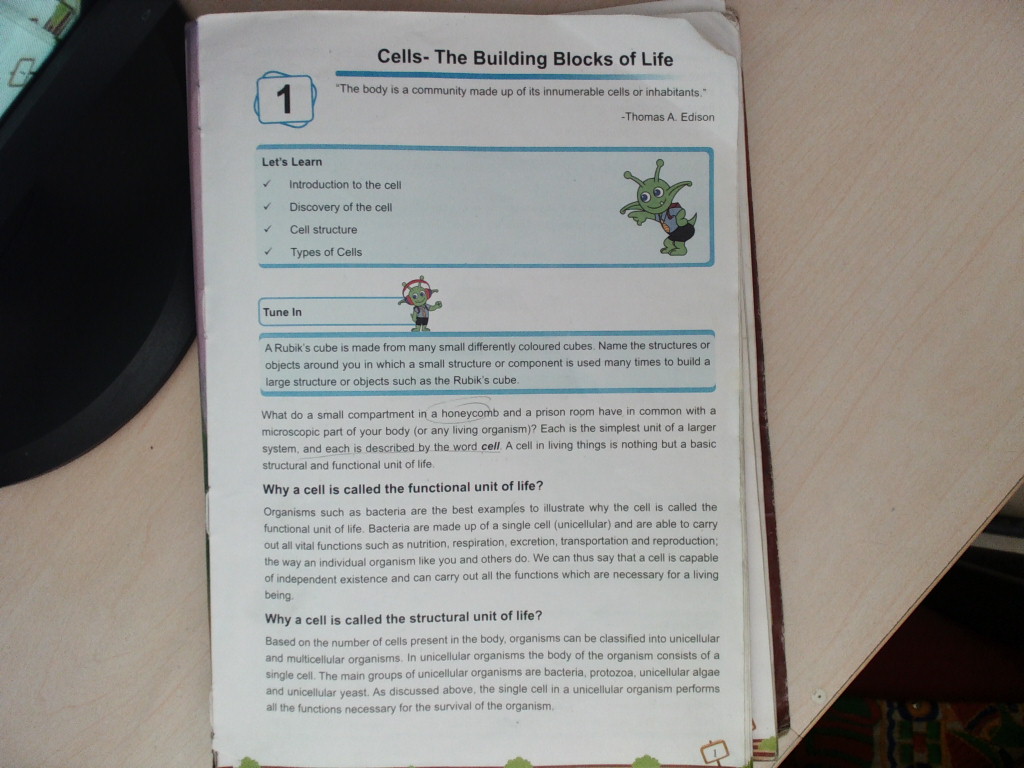 PIS VADODARA STD 7: SCIENCE CH-1 CELLS-THE BUILDING BLOCKS OF LIFE T.B ...