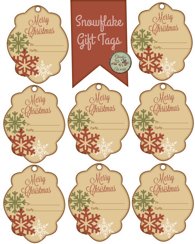 Christmas With Glenda Snowflake Gift Tags Christmas With Glenda Snowflake Gift Tags