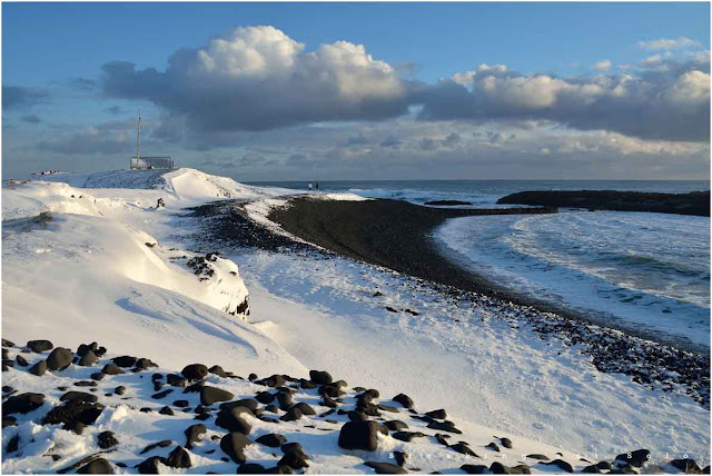 Hellnar, Iceland beautiful black pebble beach