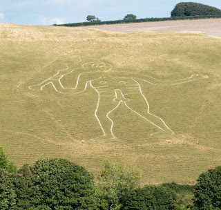 Cerne Abbas Giant as seen on the walk from Hilfield to Cerne Abbas