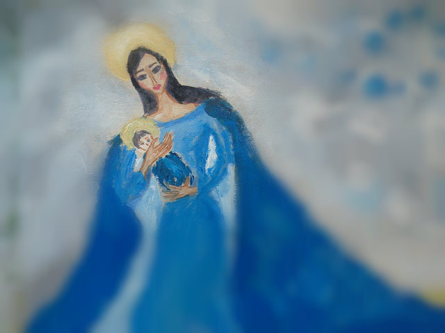 #artblogger My art lately- classical themes (Madonna with the baby Jesus 1 and 2)