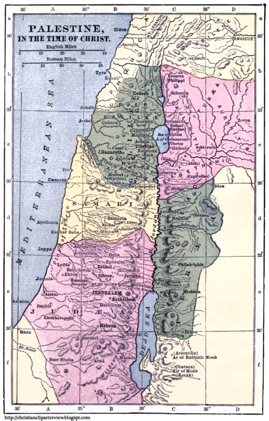 Map of Palestine In The Time of Christ | Christian Clip Art Review