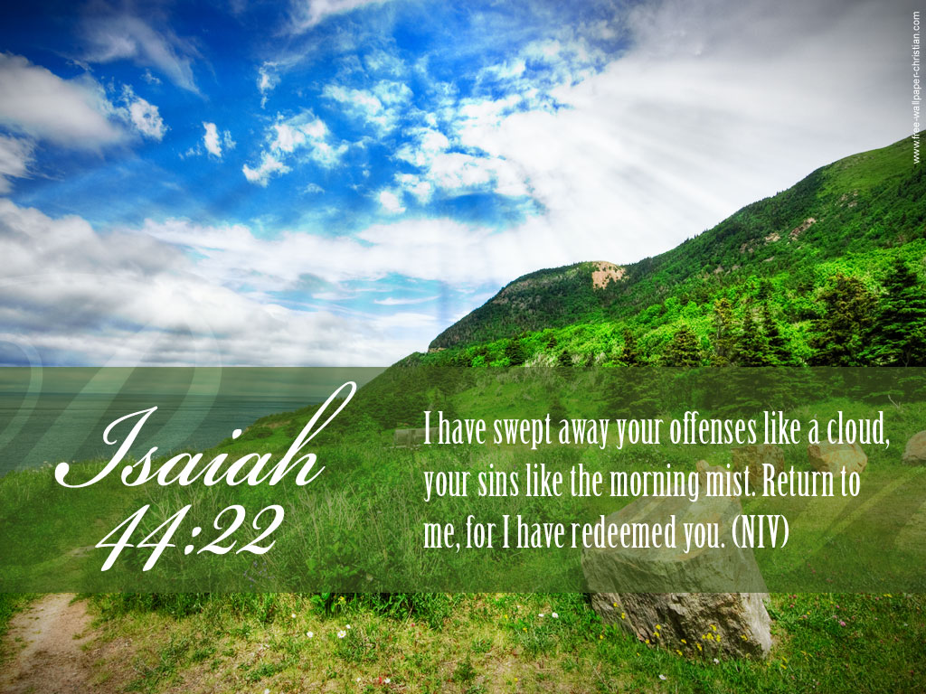 Isaiah 44 : 22 Bible Verse Desktop Wallpaper