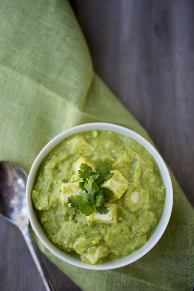 Spicy Green Curry with Paneer