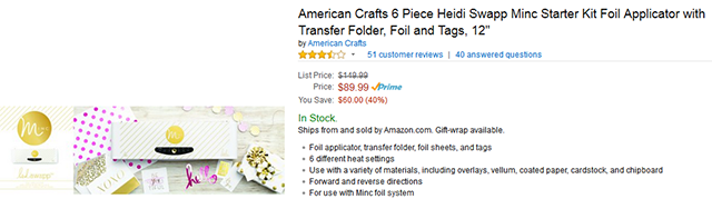 American Crafts Minc Foil Applicator and Starter Kit