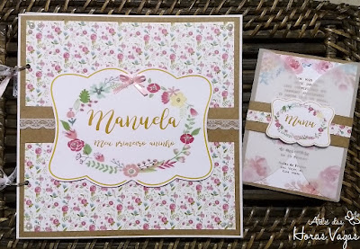 livro de mensagens artesanal personalizado aniversário 1 aninho jardim encantado floral aquarelado boho chic papel kraft álbum decorado fotos menina bebê