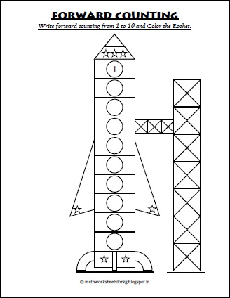 Math Worksheets For Kindergarten: Forward Counting 1 to 10