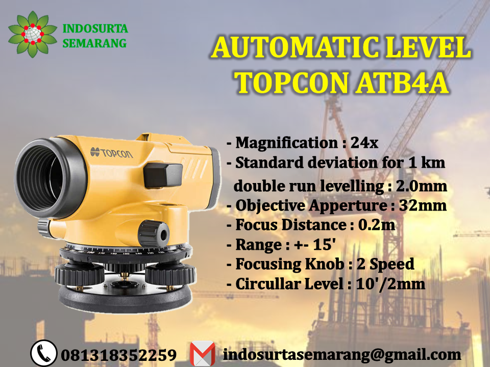 Jual Automatic Level Waterpass Topcon AT-B4A di Semarang
