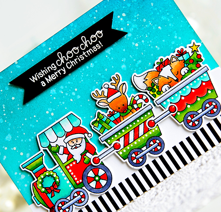 Deck the Halls with Inky Paws Week - Day 2 - Kay Miller | All Aboard for Christmas Stamp set by Newton's Nook Designs #newtonsnook