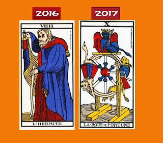 Ermitaño y La Rueda de la Fortuna- Tarot Marsella