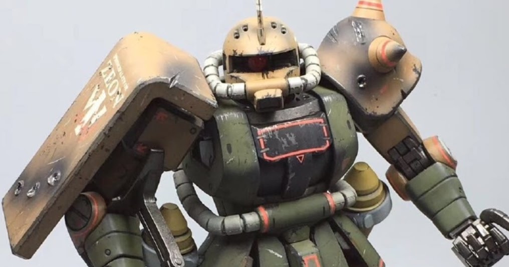Painted Build: MG 1/100 Zaku II FS "Garma Zabi" [Weathered] - Gundam