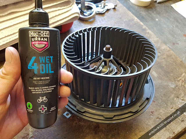 BMW E92 heater blower fan lubricated