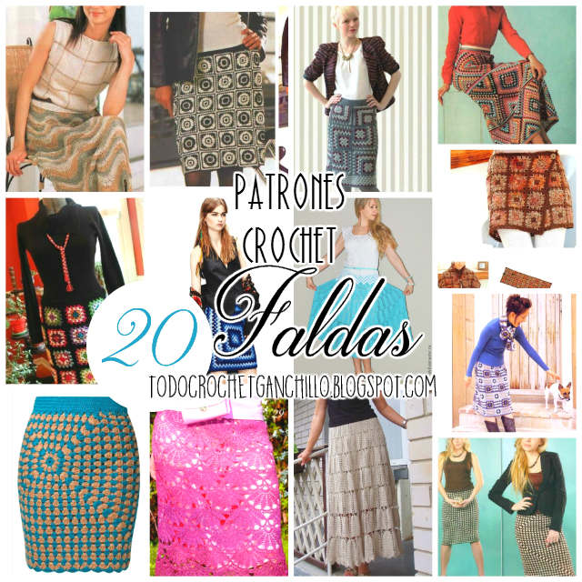 20 Faldas para con Ganchillo / patrones y moldes