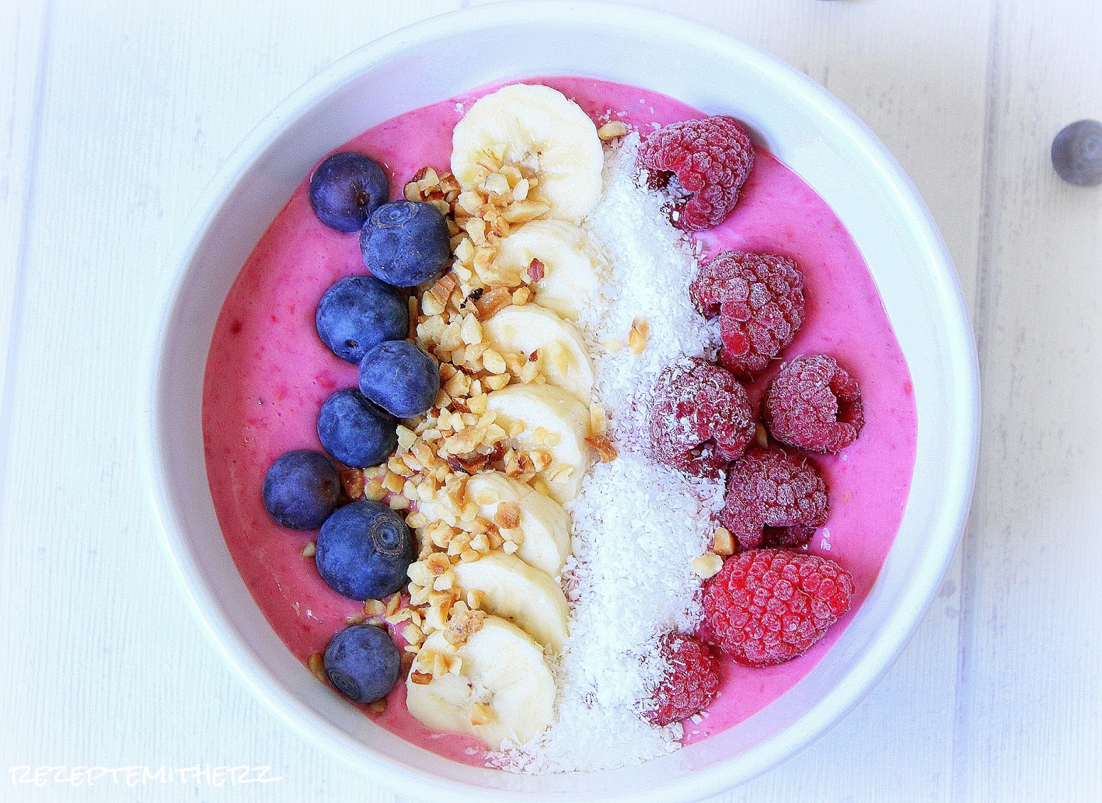smoothie bowl himbeer banane, smotthie bowls, thermomix rezept