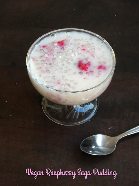 Raspberry Sago Pudding