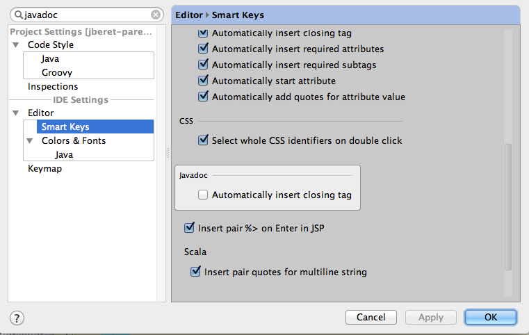 Java How To ...: Javadoc closing tags in IntelliJ