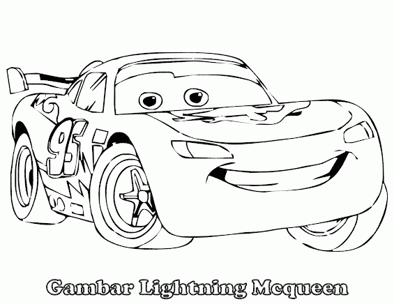 Mewarnai Gambar Lightning Mcqueen Tokoh Film Cars Contoh Anak Paud