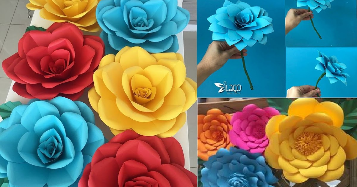 Flores Gigantes de Cartolina com molde - Ver e Fazer