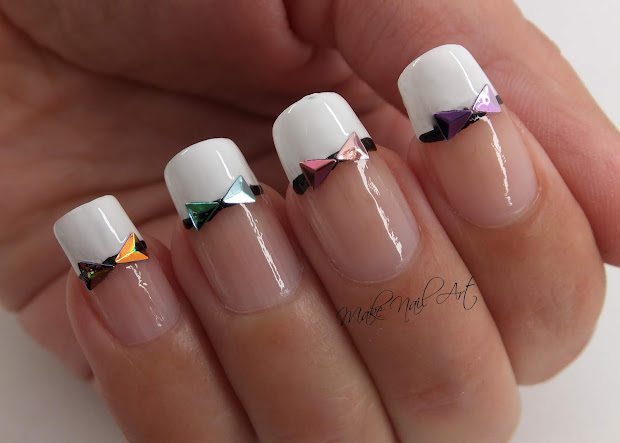 french manicure and holographic