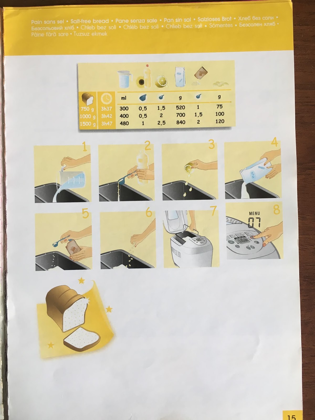 Moullinex Home Bread Recipe Book Moulinex home bread XXL Recipe book