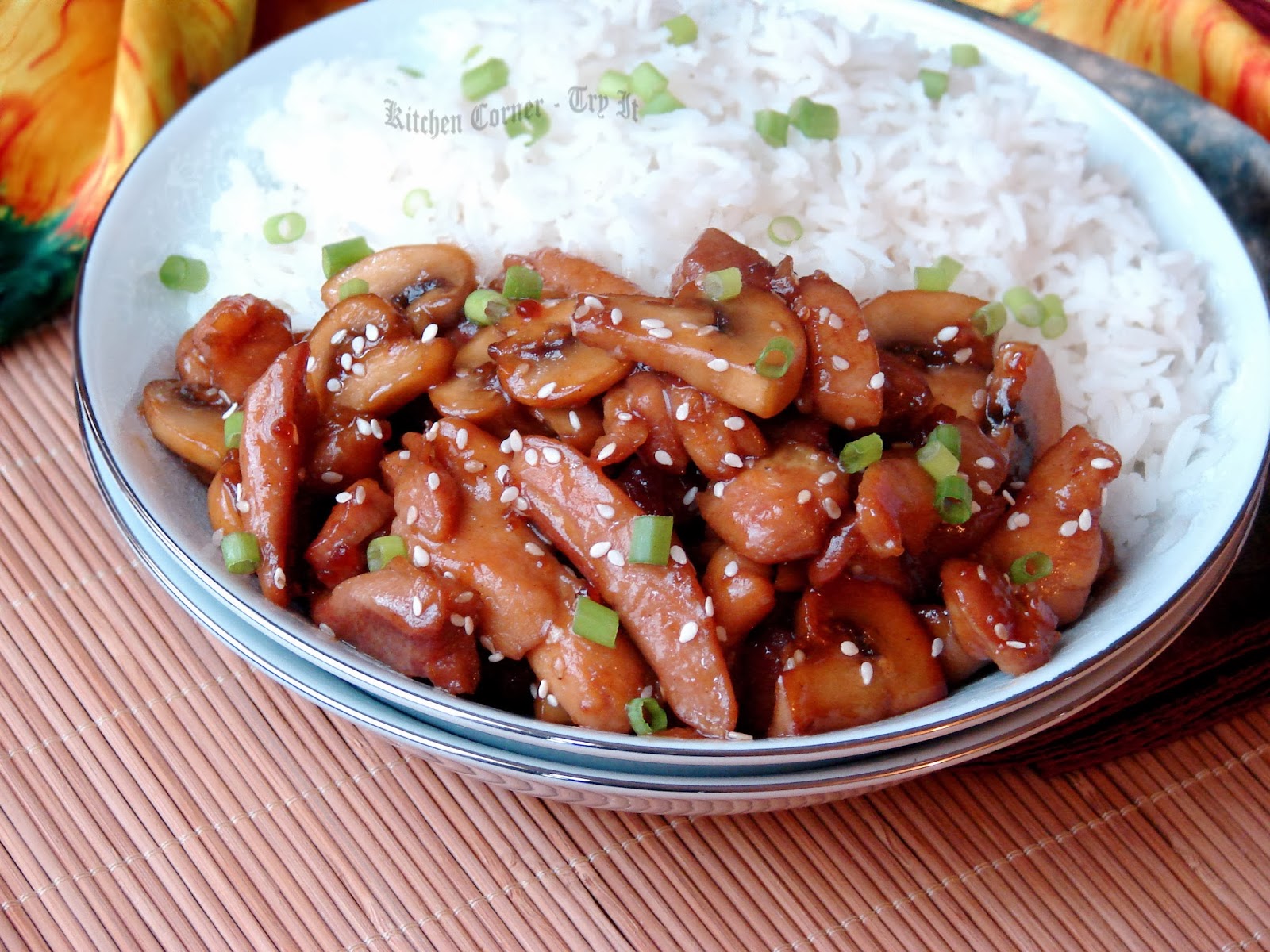 Mushrooms and Chicken Teriyaki