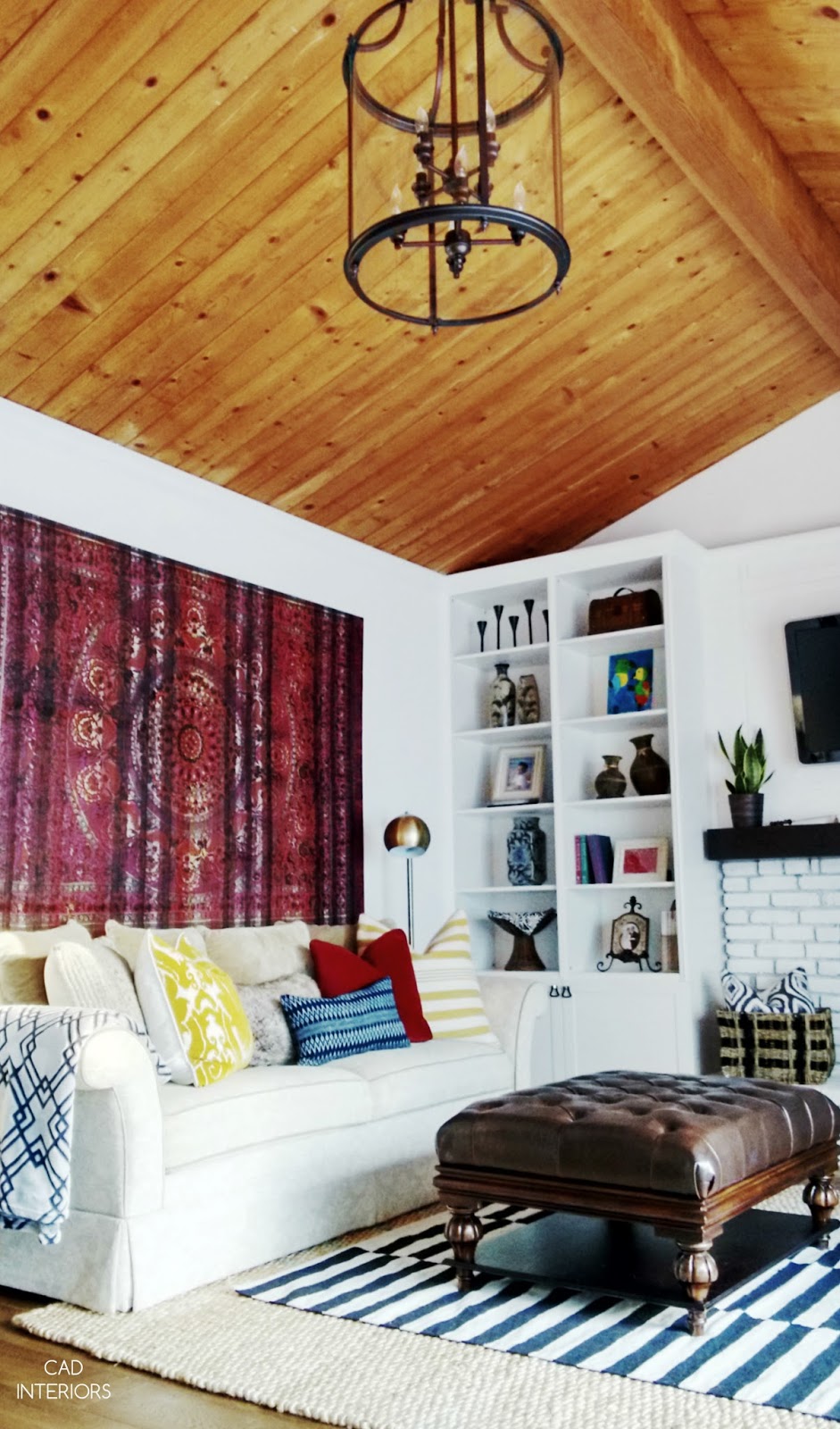 CAD INTERIORS family room renovation makeover reveal interior design decorating bohemian boho transitional modern