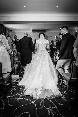 black and white back of wedding dress