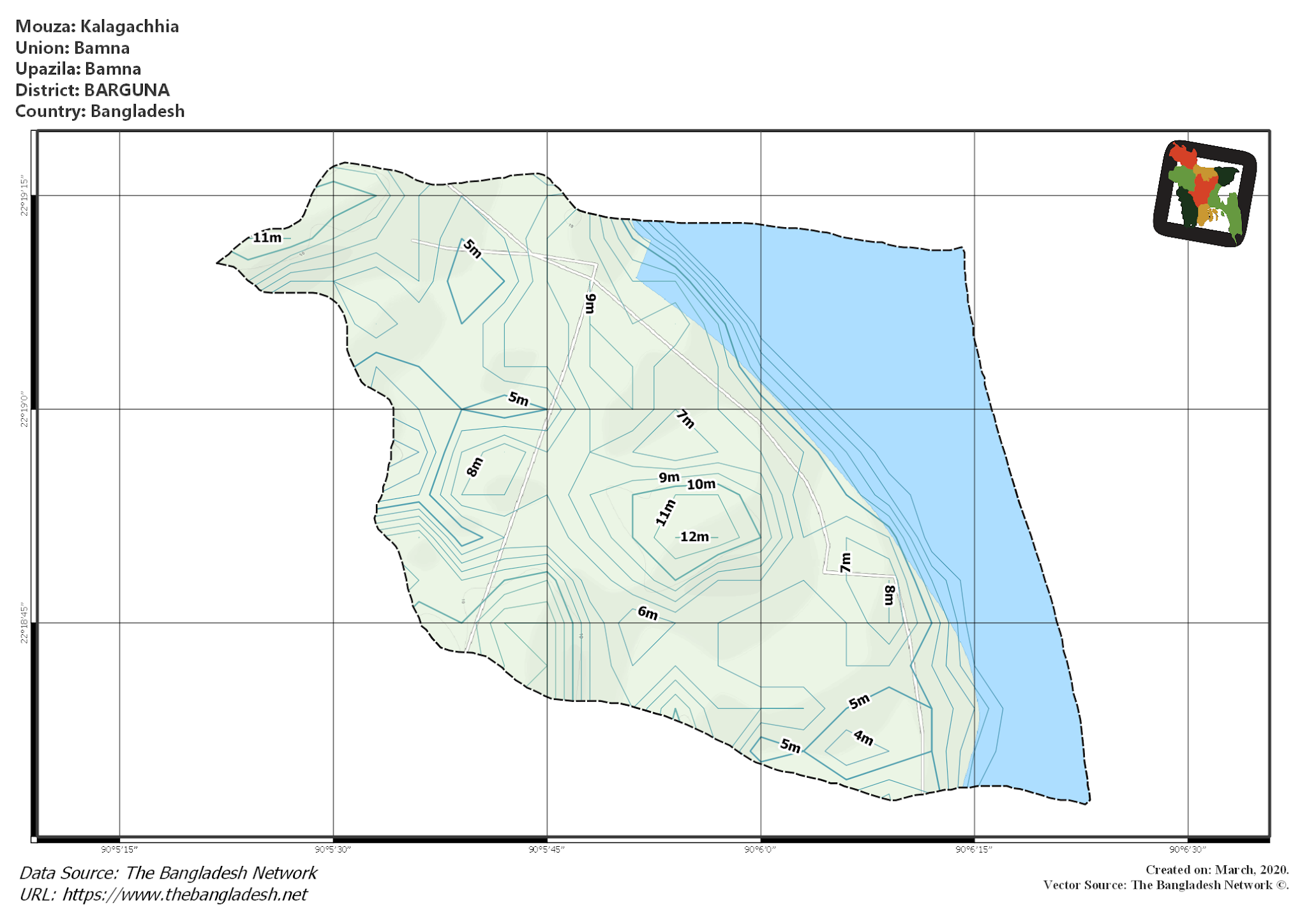 Map of Kalagachhia Mouza of Bamna Upazila, BARGUNA Map of Kalagachhia Mouza of Bamna Upazila, BARGUNA, Bangladesh.
